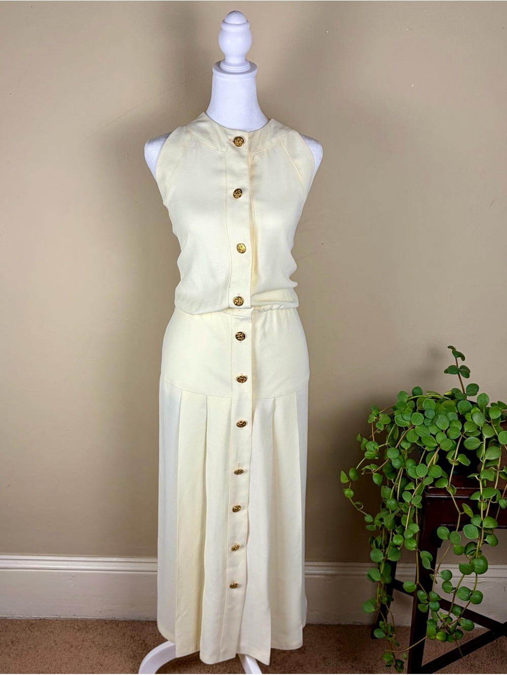 Vintage 80s Quiet Luxury Jackie Bernard  Made in USA drop waist dress Size 12